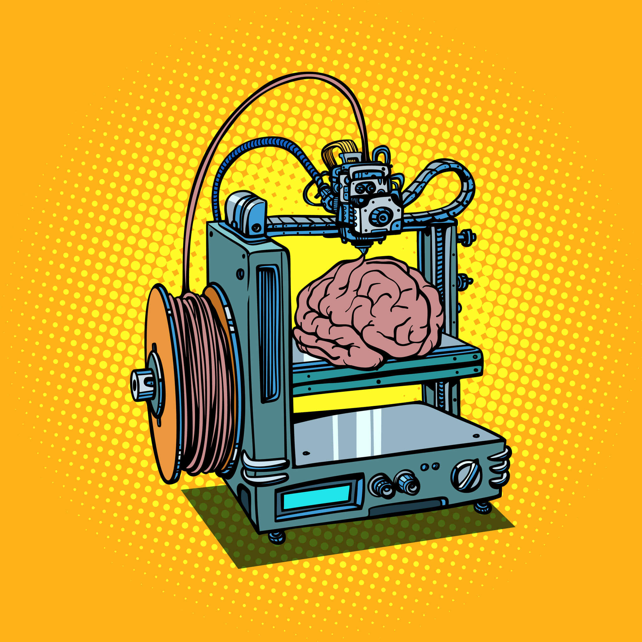94897555 - brain biotechnology medicine printing human organs 3d printer