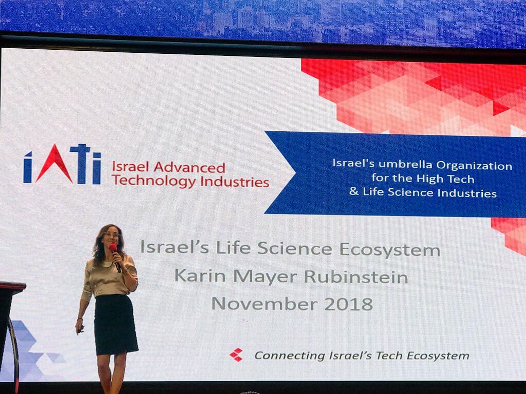 CEO of Israel Advanced Technology Industries (IATI), Karin Mayer Rubinstein at MEDTEX looked for international partnership. (Photo Credit/GeneOnline/Joanne Shih)